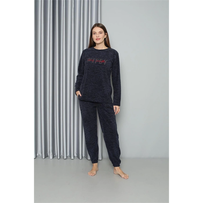 Moda Çizgi Welsoft Polar Kadın Pijama Takımı 8517
