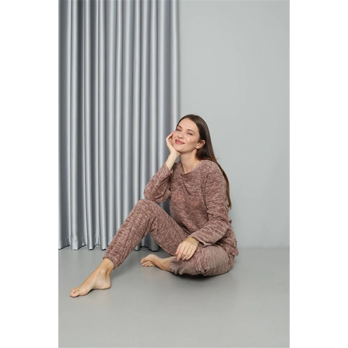 Moda Çizgi Welsoft Polar Kadın Pijama Takımı 8519