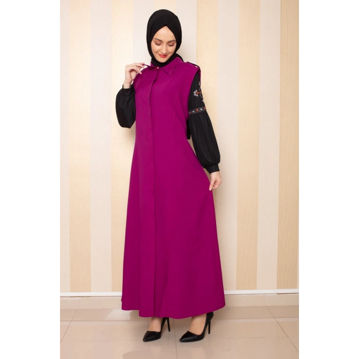 Moda Çizgi Yakalı Yelek