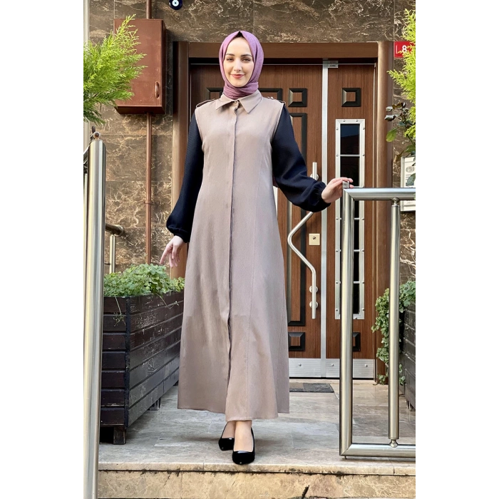 Moda Çizgi Yakalı Yelek