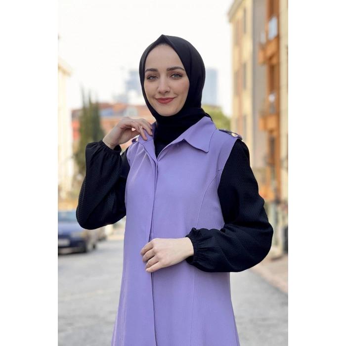 Moda Çizgi Yakalı Yelek