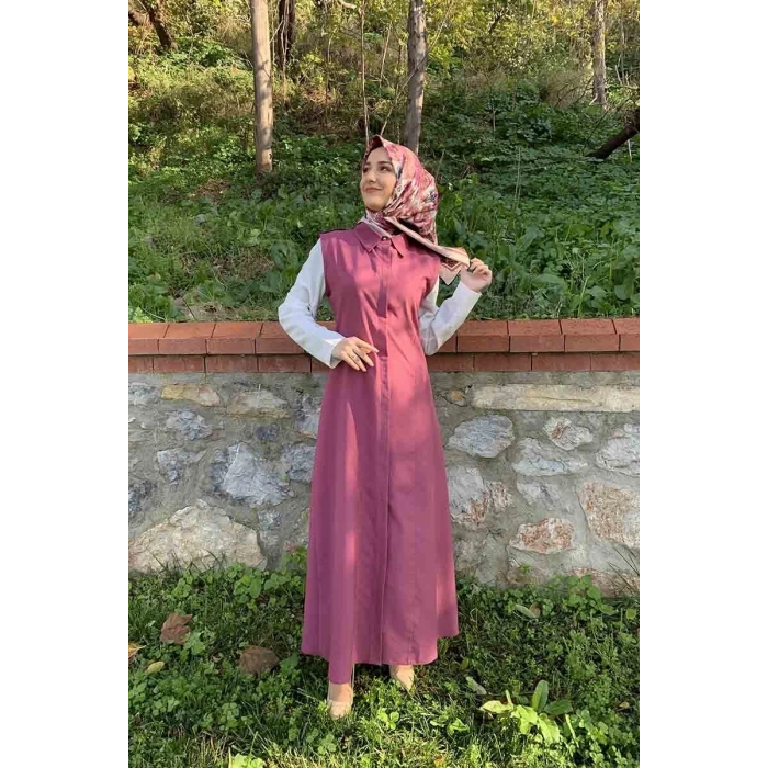 Moda Çizgi Yakalı Yelek