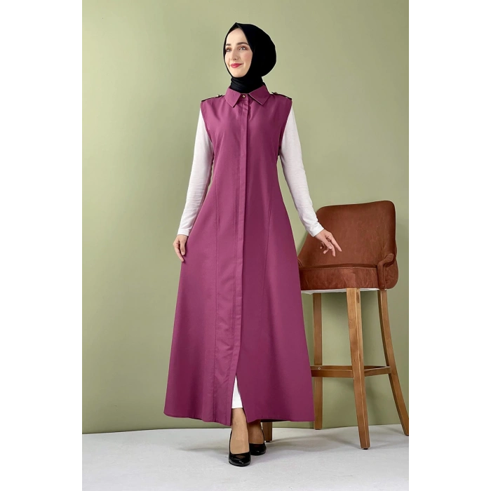 Moda Çizgi Yakalı Yelek