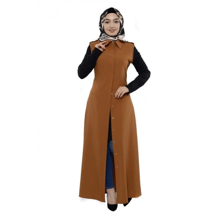 Moda Çizgi Yakalı Yelek