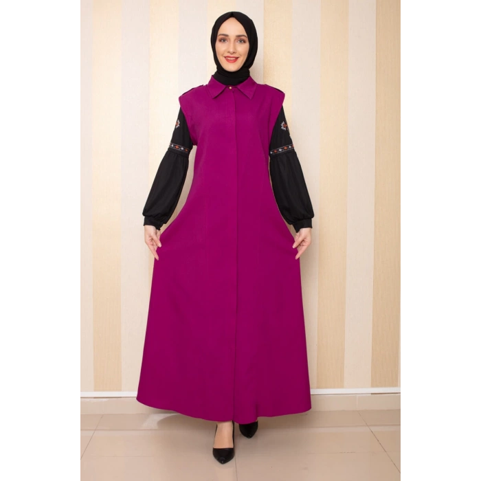 Moda Çizgi Yakalı Yelek