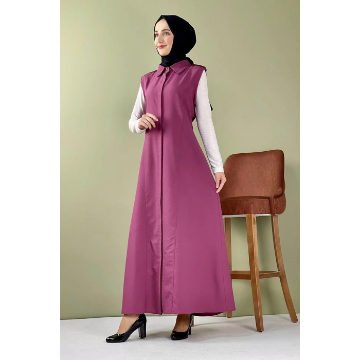 Moda Çizgi Yakalı Yelek