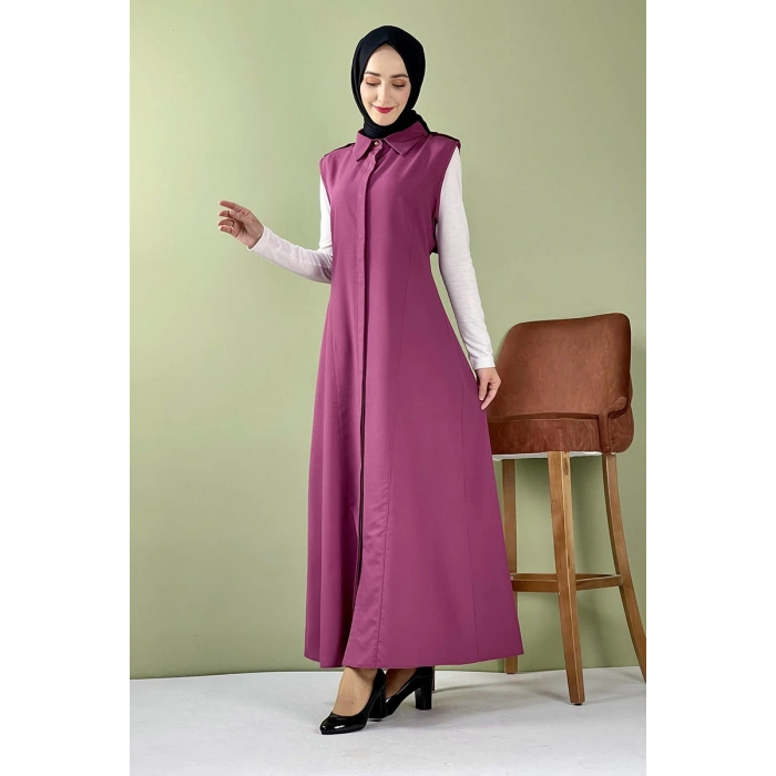 Moda Çizgi Yakalı Yelek