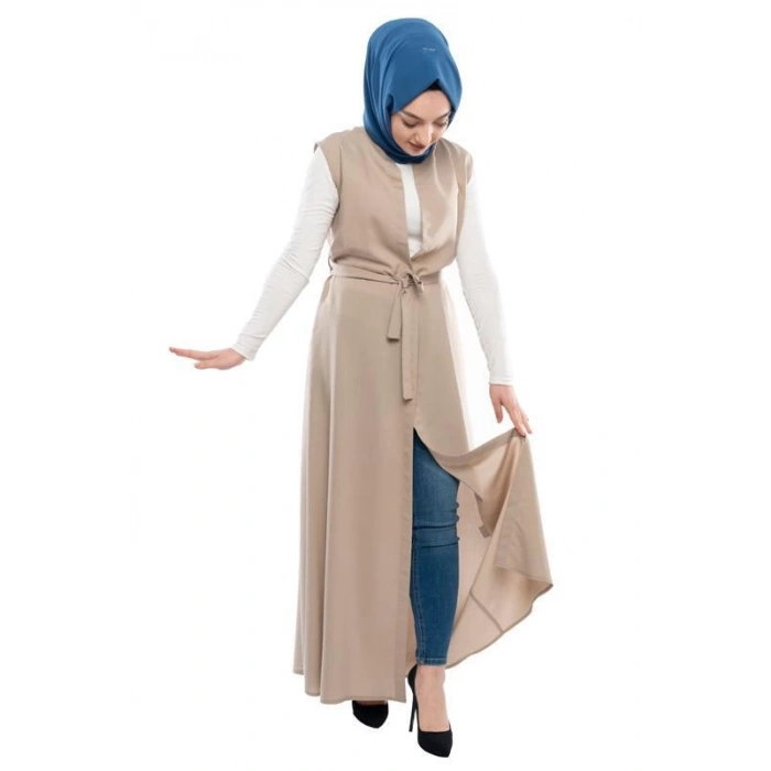 Moda Çizgi Yakalı Yelek