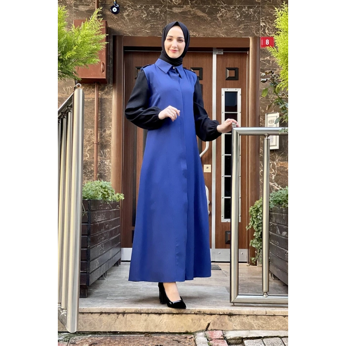 Moda Çizgi Yakalı Yelek