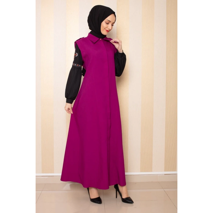 Moda Çizgi Yakalı Yelek