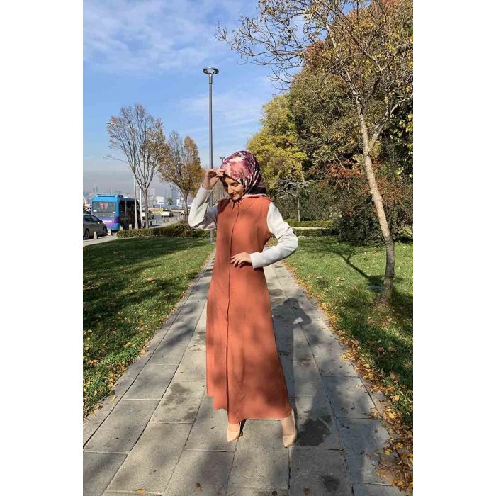 Moda Çizgi Yakalı Yelek