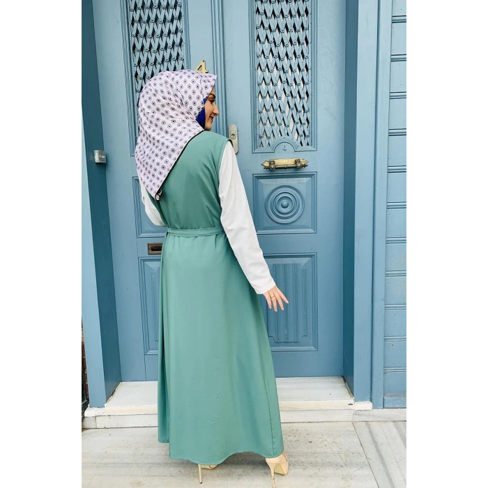 Moda Çizgi Yakalı Yelek