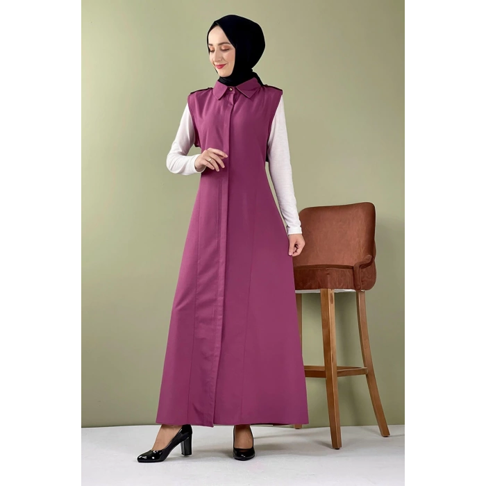 Moda Çizgi Yakalı Yelek