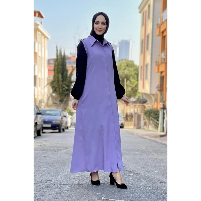 Moda Çizgi Yakalı Yelek