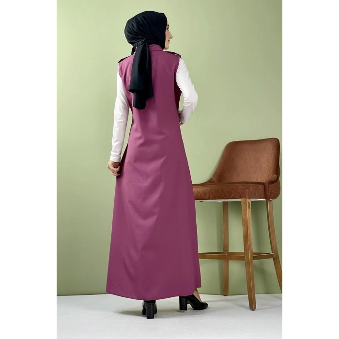 Moda Çizgi Yakalı Yelek