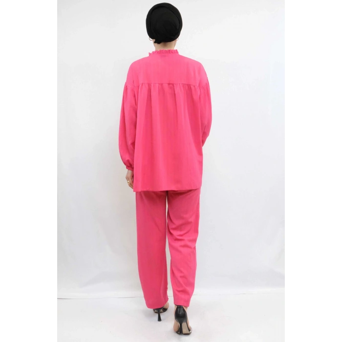 Moda Çizgili Robalı İkili Takım Pembe