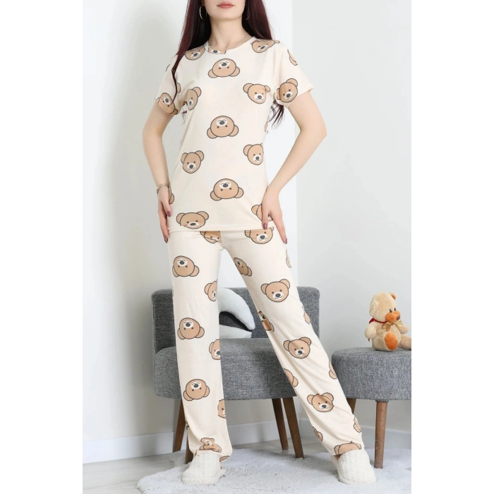 Modal Alt Üst Aynı Pijama Takımı Ayıkafa - 782.1287.