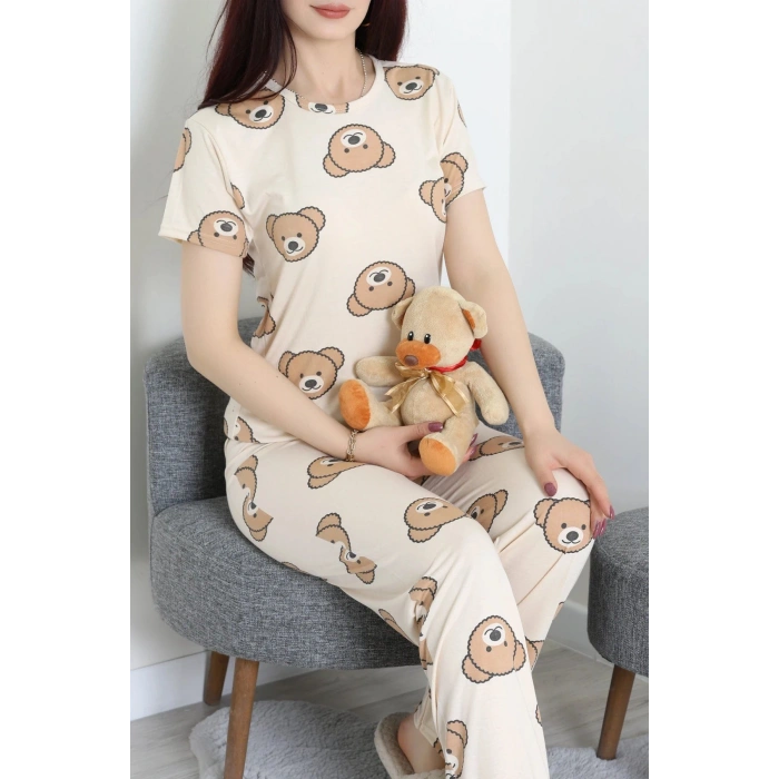 Modal Alt Üst Aynı Pijama Takımı Ayıkafa - 782.1287.