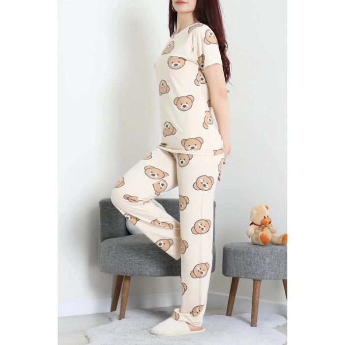 Modal Alt Üst Aynı Pijama Takımı Ayıkafa - 782.1287.
