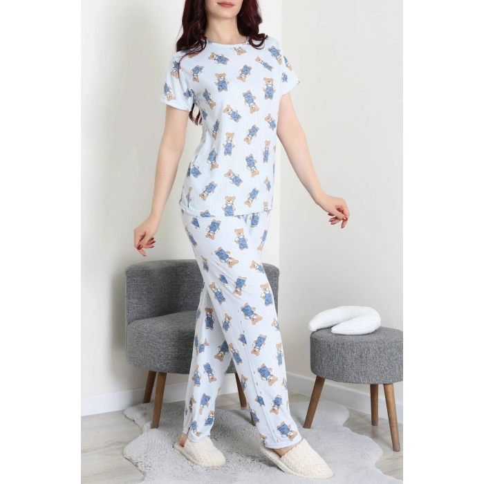 Modal Alt Üst Aynı Pijama Takımı Maviayı - 782.1287.