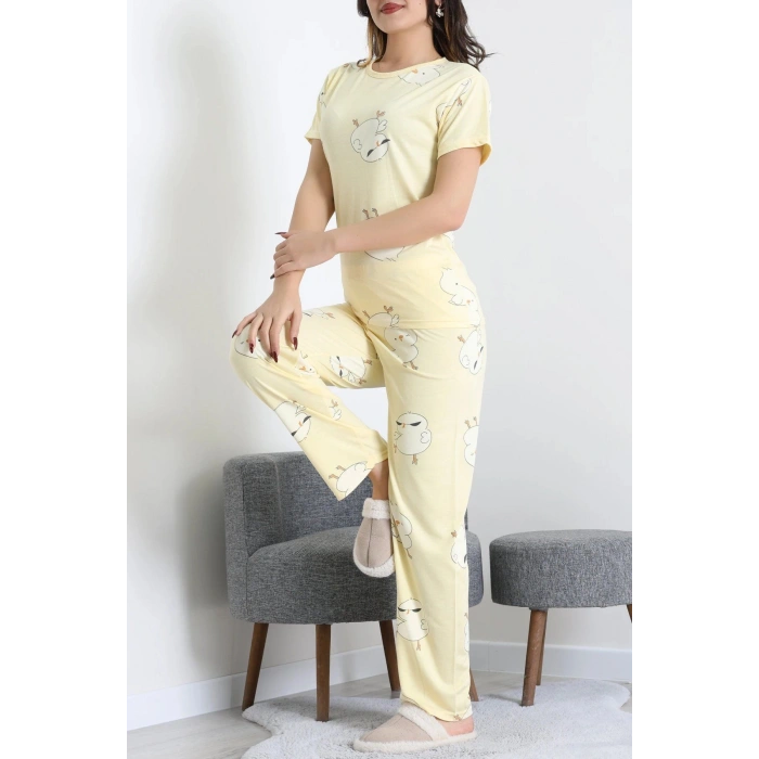 Modal Alt Üst Aynı Pijama Takımı Sarıcivciv - 782.1287.