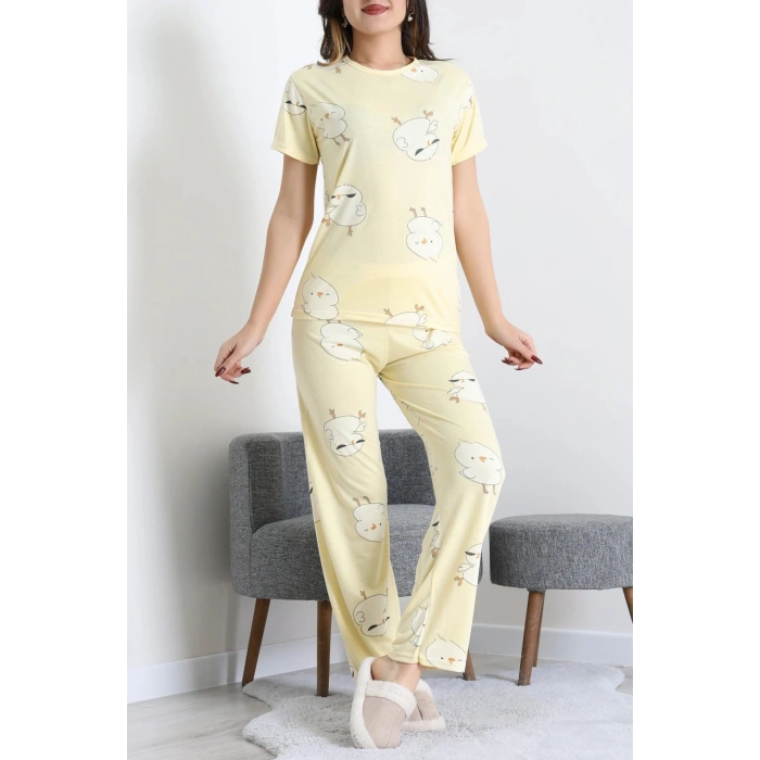 Modal Alt Üst Aynı Pijama Takımı Sarıcivciv - 782.1287.