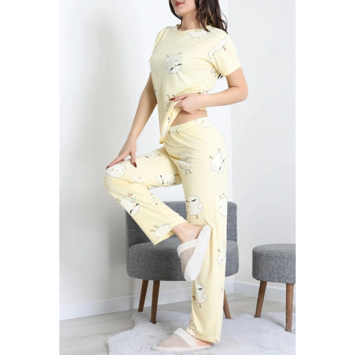 Modal Alt Üst Aynı Pijama Takımı Sarıcivciv - 782.1287.