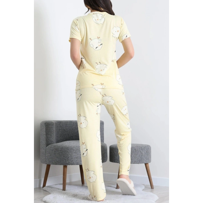 Modal Alt Üst Aynı Pijama Takımı Sarıcivciv - 782.1287.