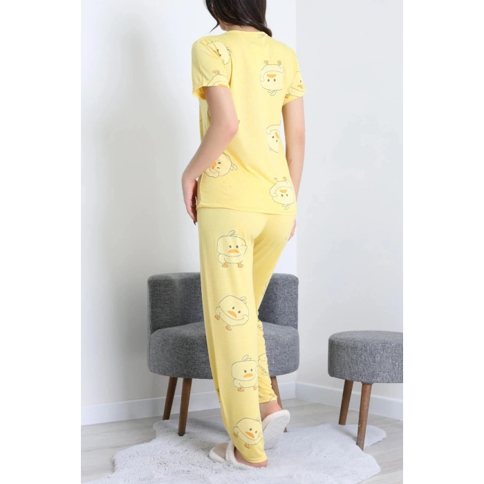 Modal Alt Üst Aynı Pijama Takımı Sarıördek - 782.1287.