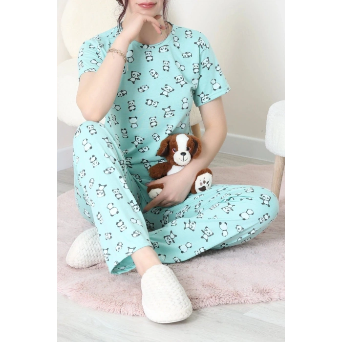Modal Alt Üst Aynı Pijama Takımı Yeşilpanda - 782.1287.