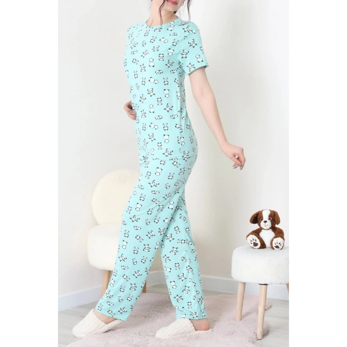 Modal Alt Üst Aynı Pijama Takımı Yeşilpanda - 782.1287.