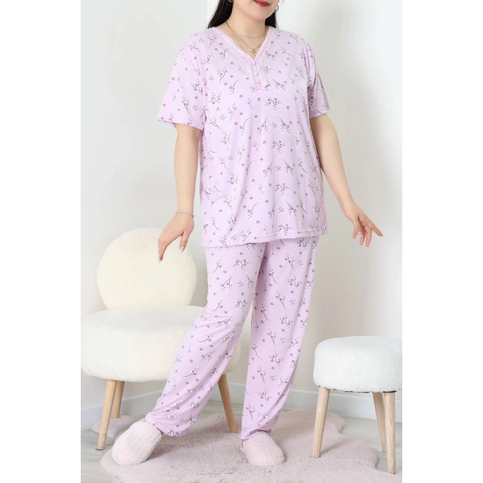 Modal Büyük Beden Pijama Takımı Lila - 775.1287.