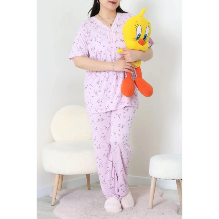 Modal Büyük Beden Pijama Takımı Lila - 775.1287.
