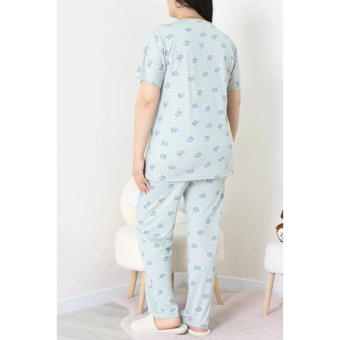 Modal Büyük Beden Pijama Takımı Mint - 775.1287.