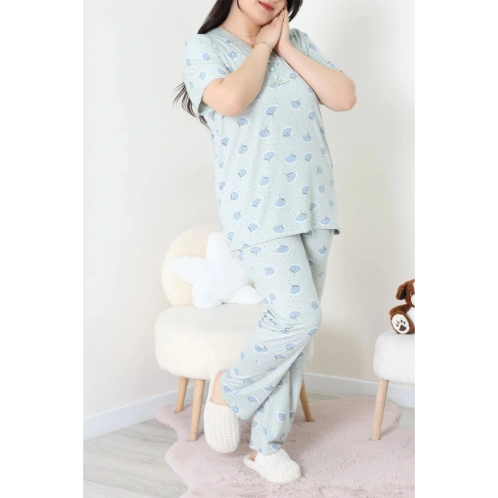 Modal Büyük Beden Pijama Takımı Mint - 775.1287.