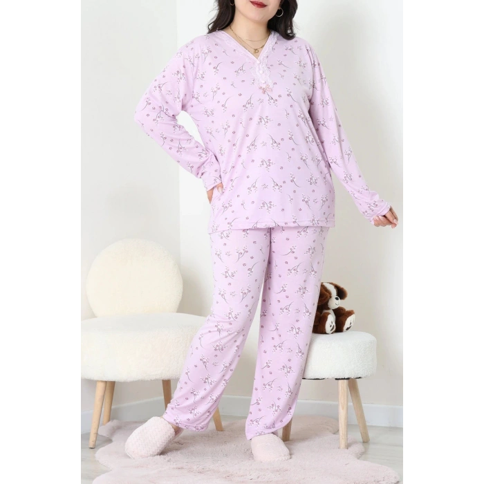 Modal Büyük Beden Pijama Takımı Morçiçek - 773.1287.