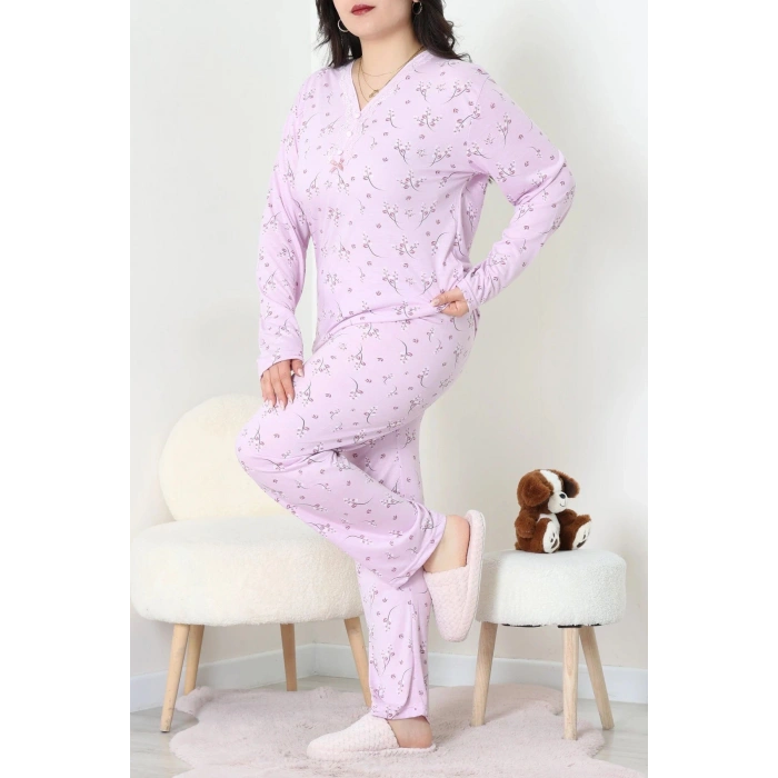 Modal Büyük Beden Pijama Takımı Morçiçek - 773.1287.