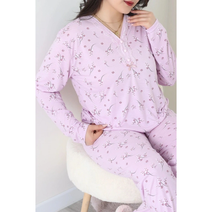 Modal Büyük Beden Pijama Takımı Morçiçek - 773.1287.