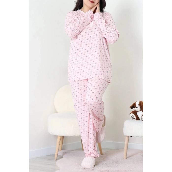 Modal Büyük Beden Pijama Takımı Pudraçiçek - 773.1287.