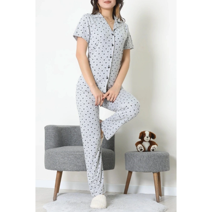 Modal Düğmeli Pijama Takımı Grikalp - 789.1287.