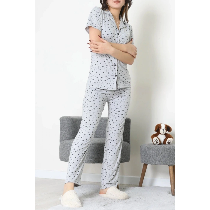 Modal Düğmeli Pijama Takımı Grikalp - 789.1287.