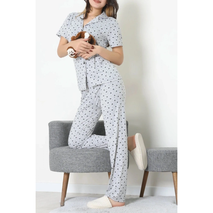 Modal Düğmeli Pijama Takımı Grikalp - 789.1287.
