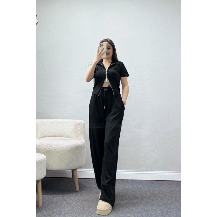 Modal Fermuarlı Eşofman Takımı Siyah - 42921.1567.