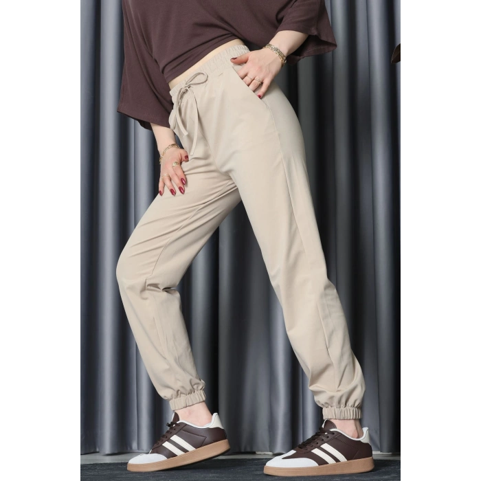 Modal Kumaş Jogger Pantolon Bej - 31591.444.