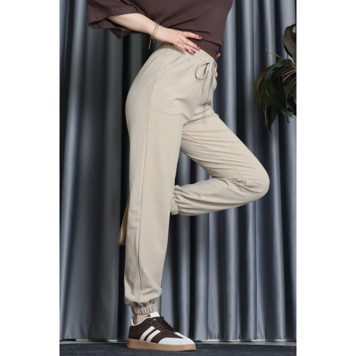 Modal Kumaş Jogger Pantolon Bej - 31591.444.