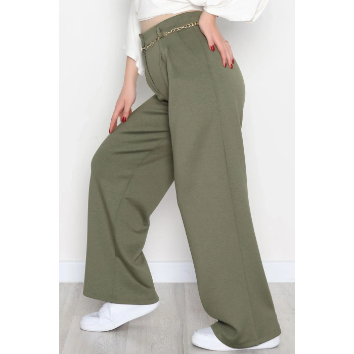 Modal Kumaş Palazzo Pantolon Haki - 51104.2061.