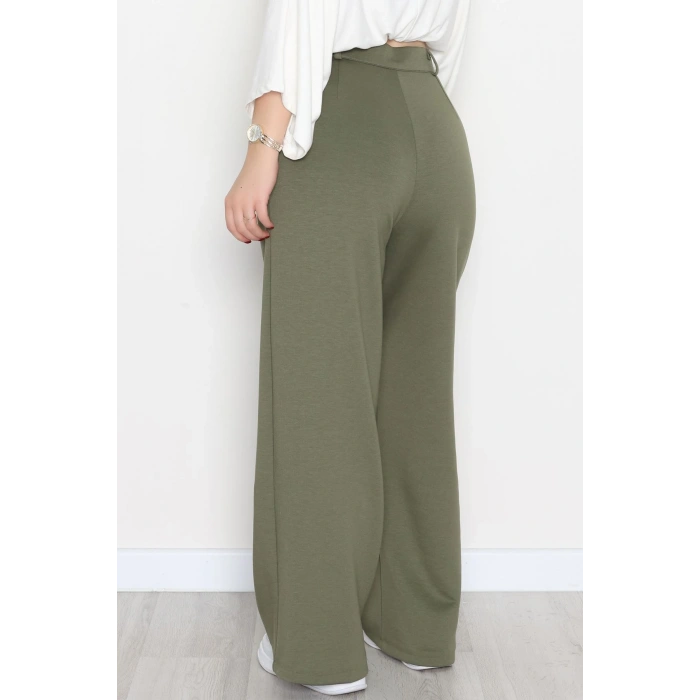Modal Kumaş Palazzo Pantolon Haki - 51104.2061.