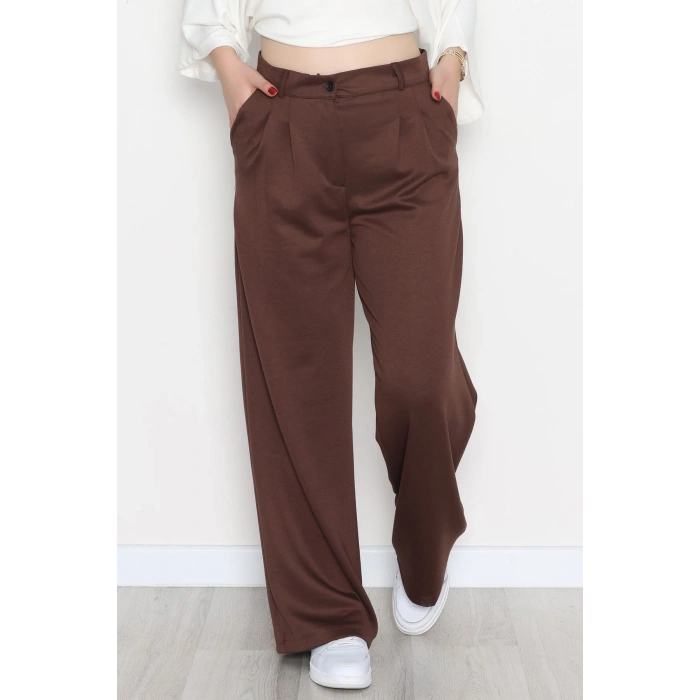 Modal Kumaş Palazzo Pantolon Kahve - 51104.2061.