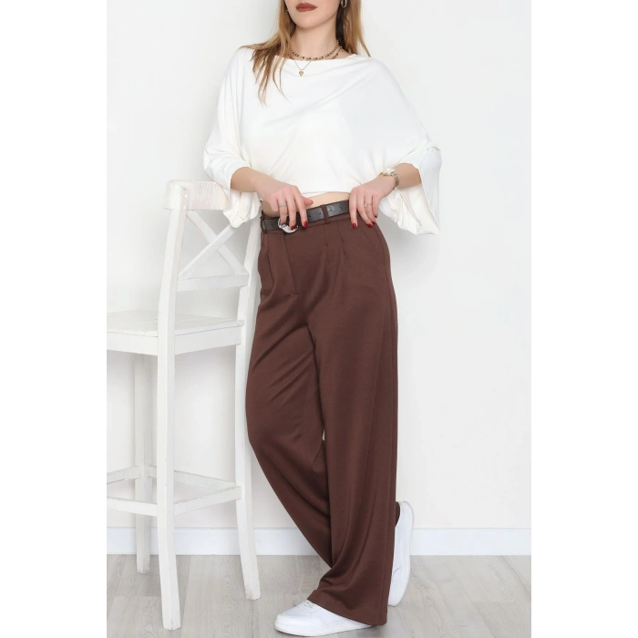 Modal Kumaş Palazzo Pantolon Kahve - 51104.2061.