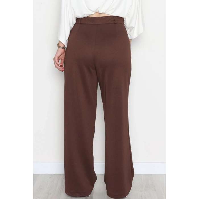 Modal Kumaş Palazzo Pantolon Kahve - 51104.2061.